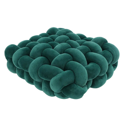 BowLift | Living Room Soft Plush Knot Pillow Sofa Pillow Solid Color Square Handwoven Home Throw Pillow Square Woven Seat Cushion Pillow