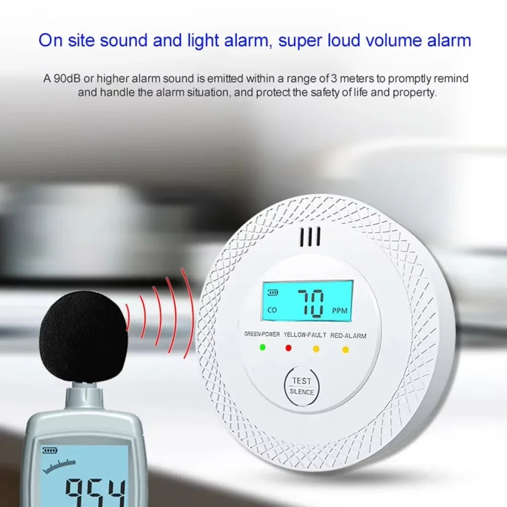 BowLift | VeiligWoon CO and Smoke Detector – Wireless with LCD Screen and Alarm