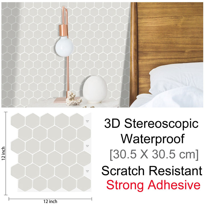3D Self-Adhesive Hexagonal Wall Stickers | Bowlift