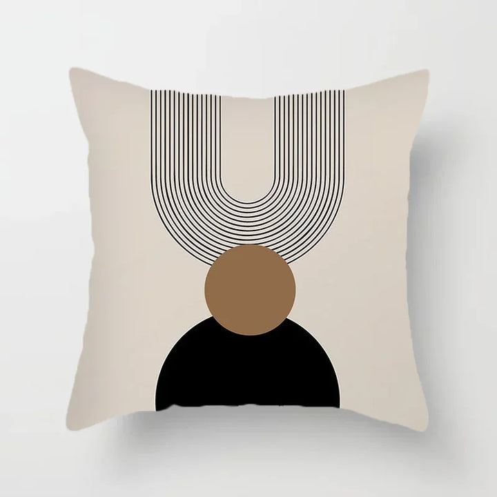 BowLift | Aurum Cushion Cover - Modern Black-White Cushion Cover with Abstract Art Print