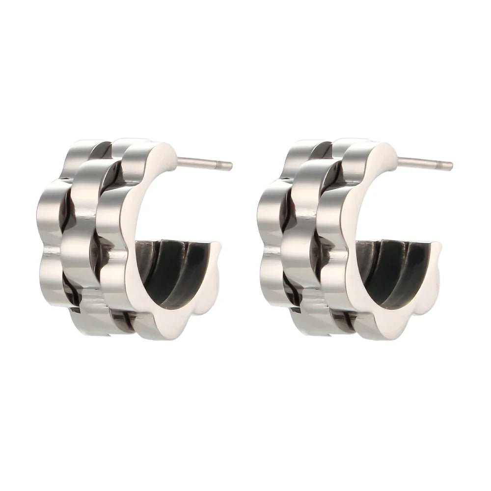 BowLift | Textured Watch Hoop Earrings