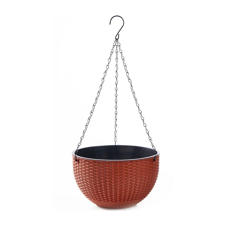 BowLift | Rattania Bloom Hanging Pot | European Style | Honeycomb Pattern & Rattan Look | For Garden, Balcony & Interiors