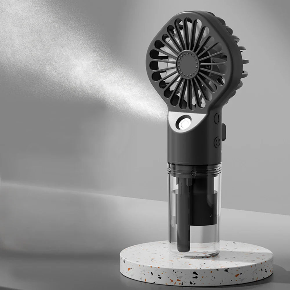BowLift | Brisella Air Mini Hand Fan with Air Humidifier | 4-Stage Spray Function | USB Rechargeable | Portable & Quiet