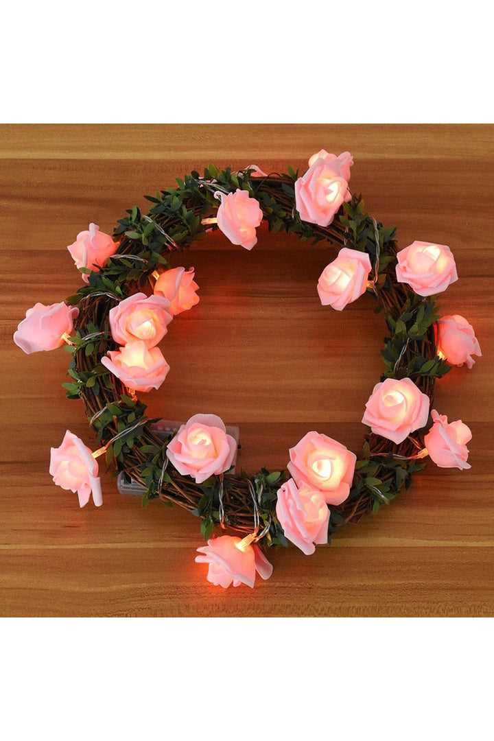 white rose light garland | Bowlift