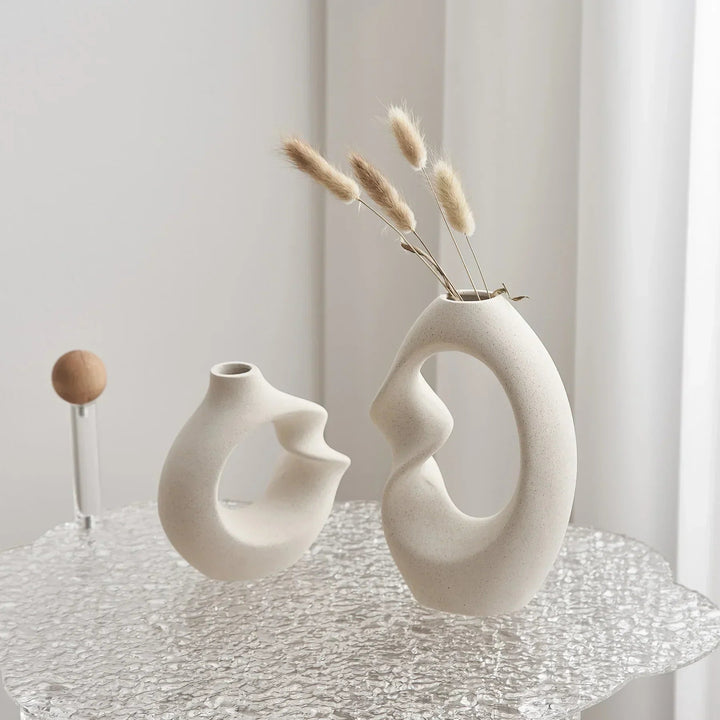 Modern Asymmetrical Sculptural Vase Set Bowlift