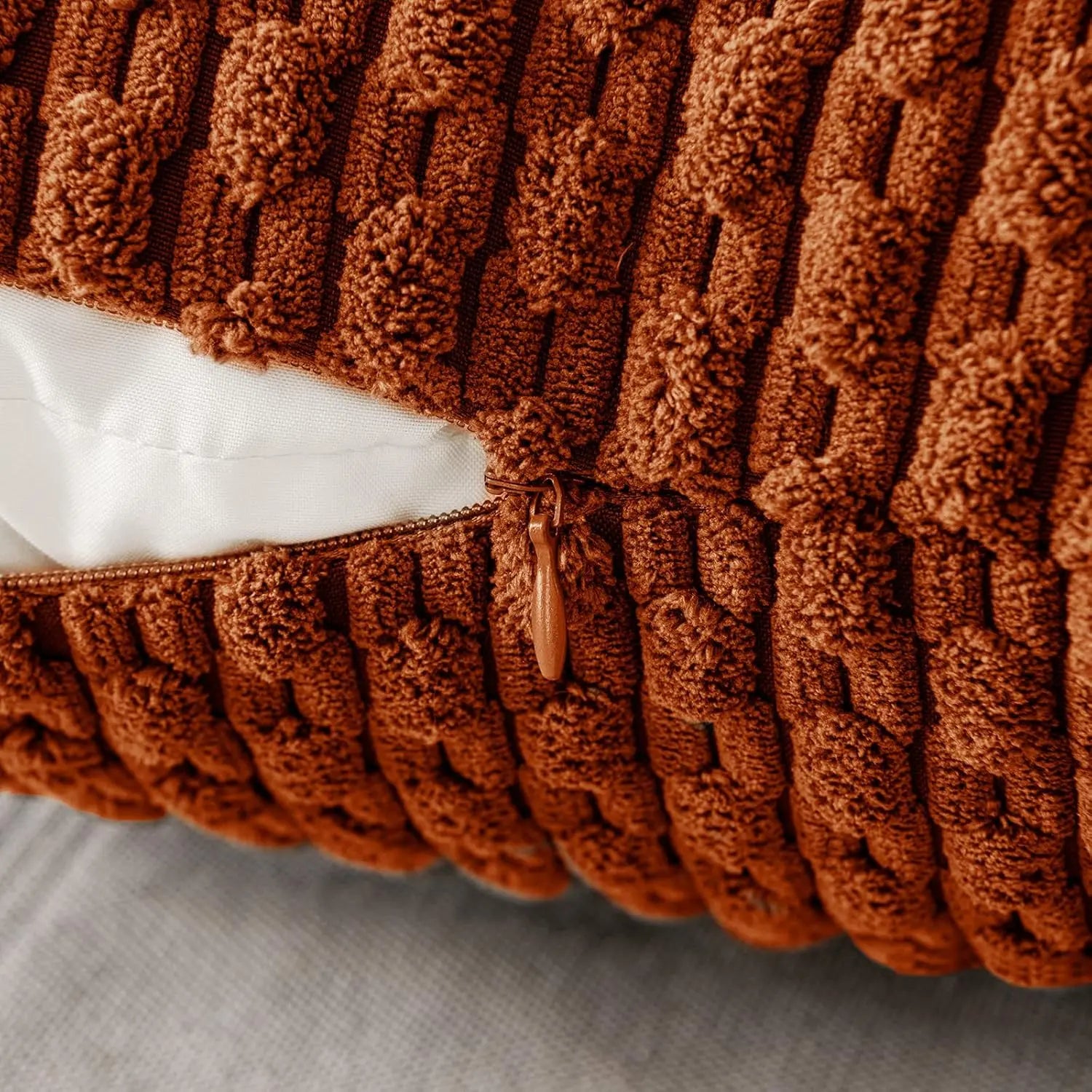 BowLift | Boho Ribbed Corduroy Cushion Cover – Stylish Striped Decorative Pillowcase for Sofa or Bed