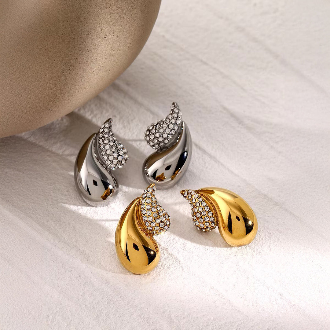 BowLift | 18k Diamond Accented Double Droplet Earrings