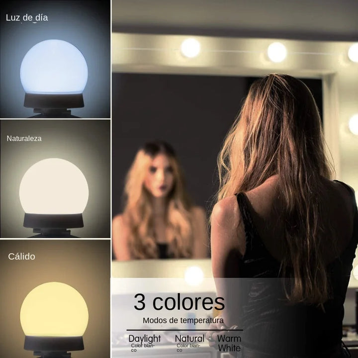 BowLift | Glamora | LED Makeup Mirror Light Set | 10 Hollywood-Style Lamps | USB, Dimmable & 3 Color Modes