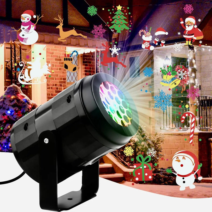 BowLift | LED Christmas Projector SnowMotion | 16 Rotating Patterns | Indoor & Outdoor | Christmas Lighting for Home, Garden & Party
