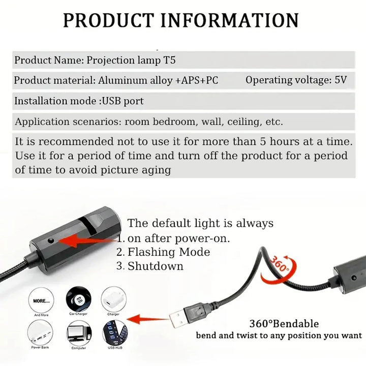 BowLift | Mini USB Galaxy Projector Lamp