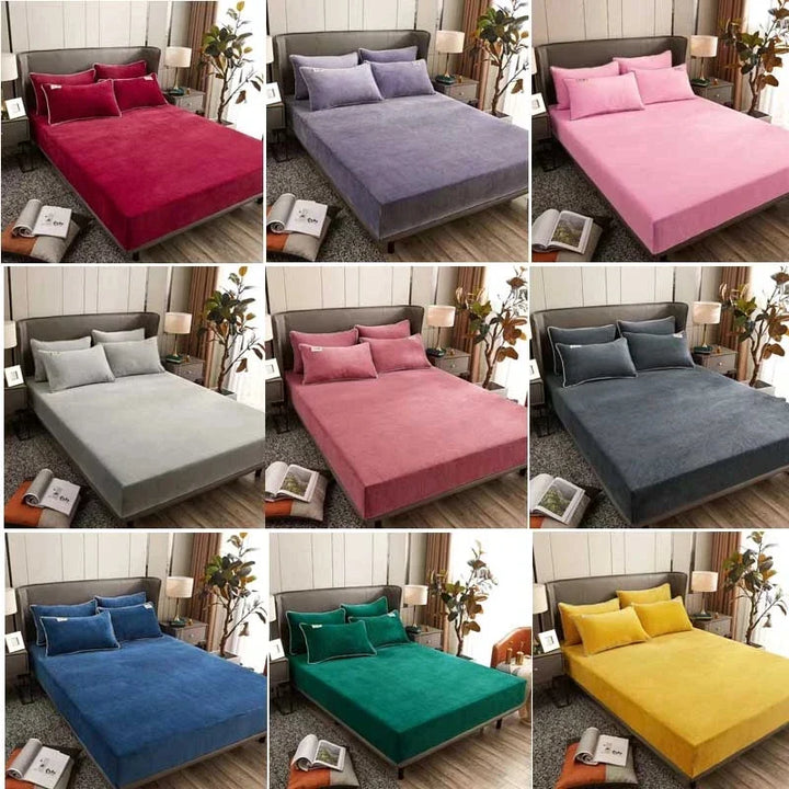 BowLift | Fitted Sheet Velura | Stretch Velvet | Soft & Warm | Mattress Protector for Winter