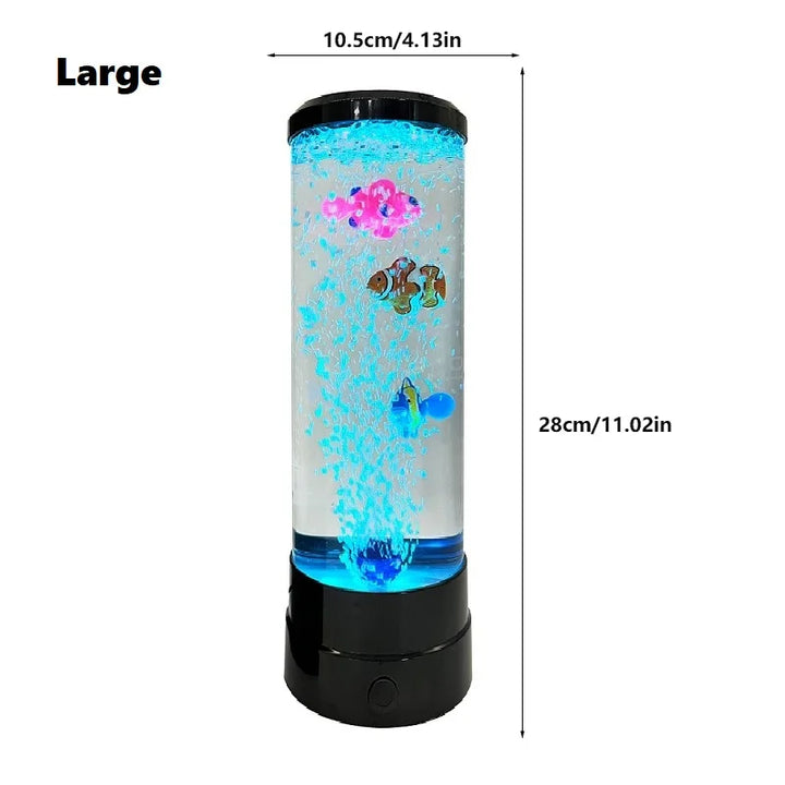 BowLift | Simulated Led Colorful Large Bubble Fish Light Aquarium Tank Usb Night Light for Home Desk Bedroom Living Room