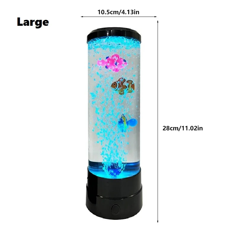 BowLift | Simulated Led Colorful Large Bubble Fish Light Aquarium Tank Usb Night Light for Home Desk Bedroom Living Room