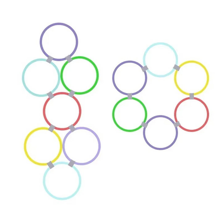 BowLift | Outdoor Agility Training Ring Set – 11in or 15in Checkered Connectors for Speed, Balance, and Fun