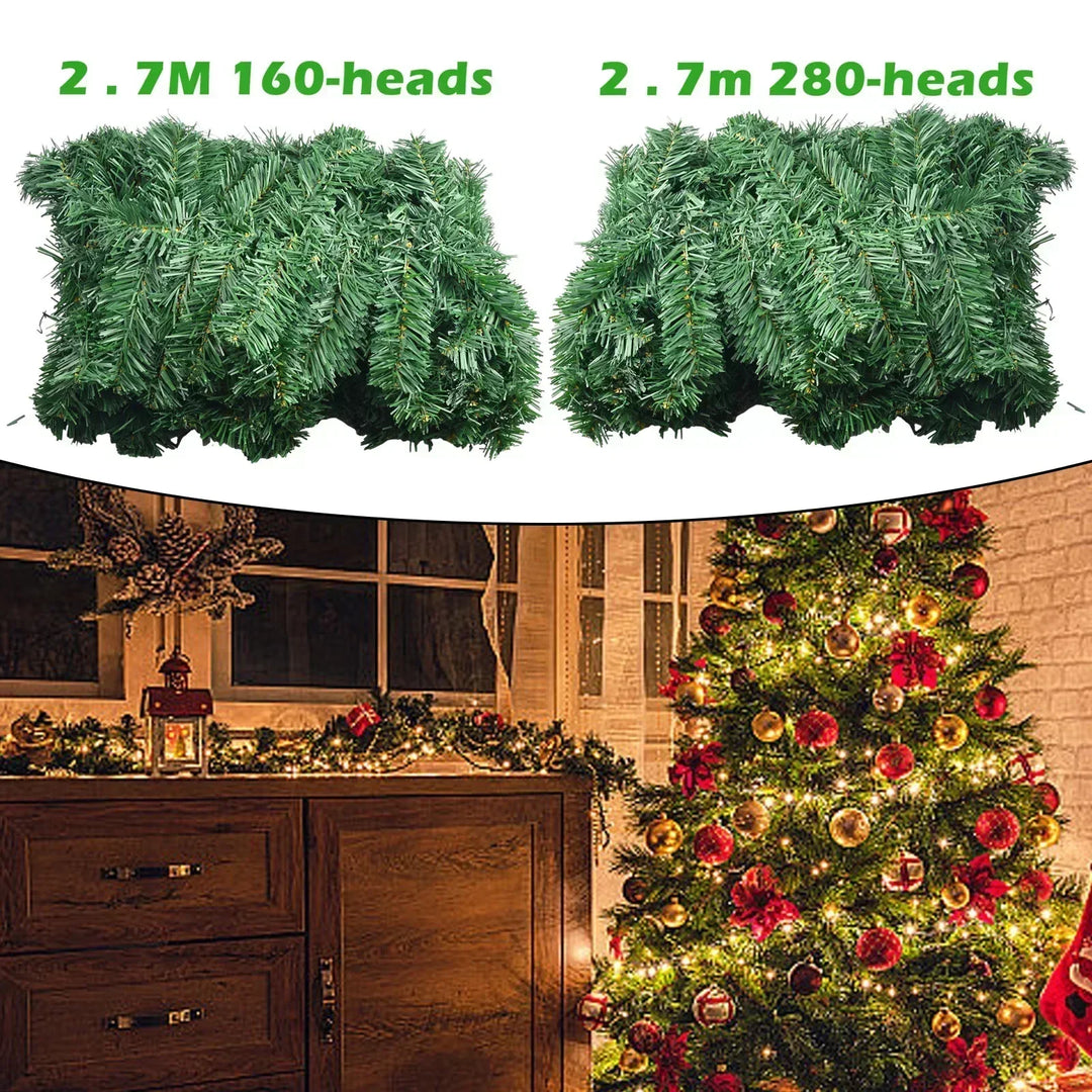BowLift | EverPine Christmas Garland | 2.7 m Artificial Fir Garland | Dense PVC Fir Branches | Christmas Decoration for Staircase, Fireplace & Windows
