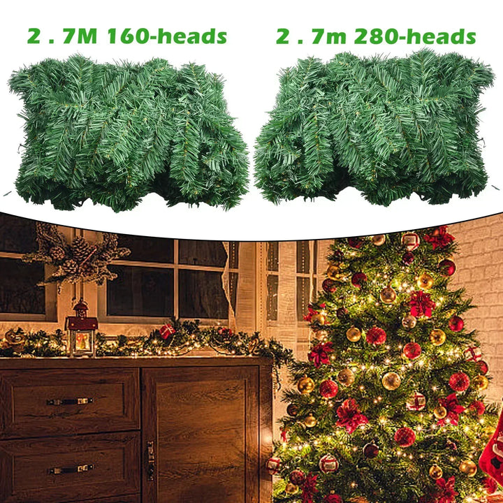 BowLift | EverPine Christmas Garland | 2.7 m Artificial Fir Garland | Dense PVC Fir Branches | Christmas Decoration for Staircase, Fireplace & Windows