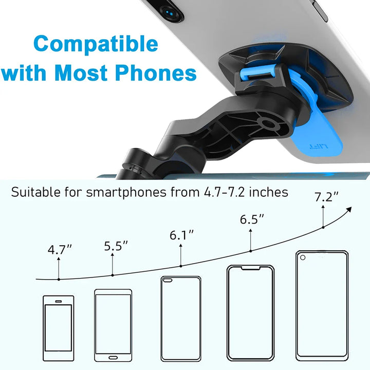 BowLift | RIDELOCK Pro Mount | Shockproof Phone Holder for Bike & Motorcycle | 360° Rotatable | For 4.7–7.2" Smartphones