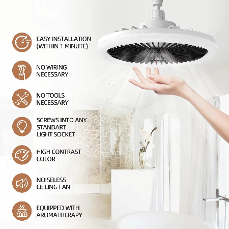 BowLift | Sleek Ceiling Fan with Integrated Light – Perfect for Modern Bedrooms