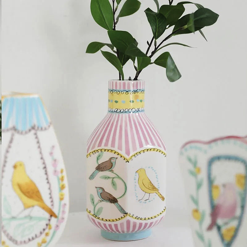 Vintage Illustration Ceramic Vase | Bowlift