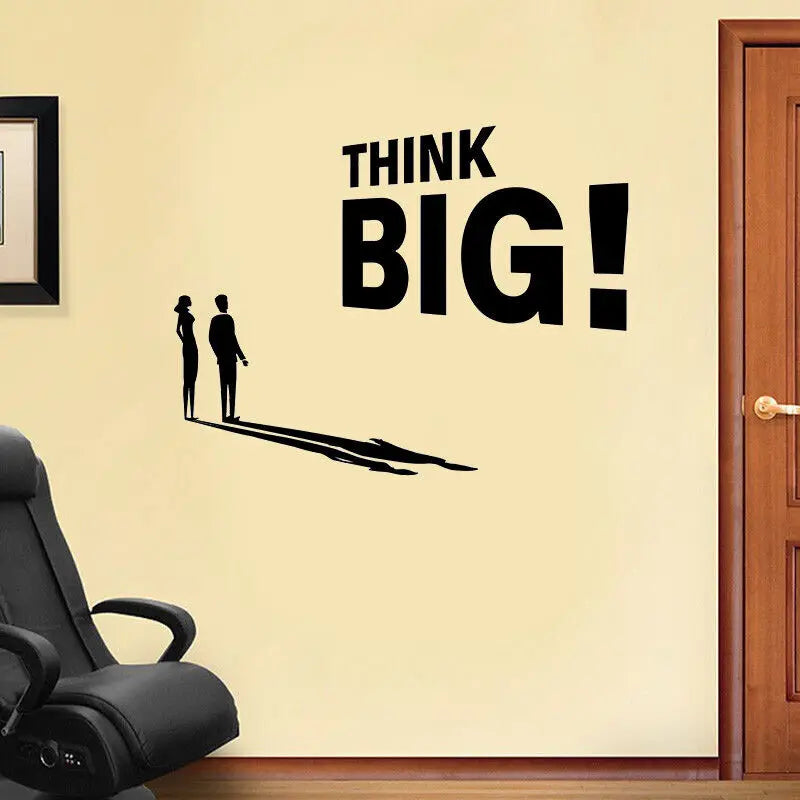 Think Big Vinyl Wall Sticker Motivational Quotes Wall Decor Removable DIY PVC Wall Decal For Office Study Room Inspirational Daily Mantra | Bowlift