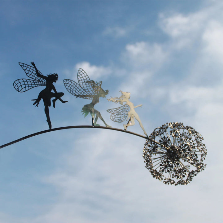 Fairy on a milk thread art sculpture Bowlift