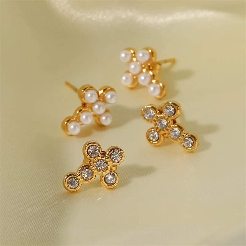 BowLift | Dainty Cross Stud Earrings