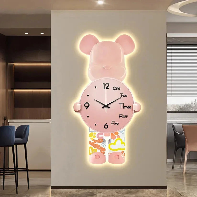 Glowing Star Bear LED Wall Clock | Bowlift