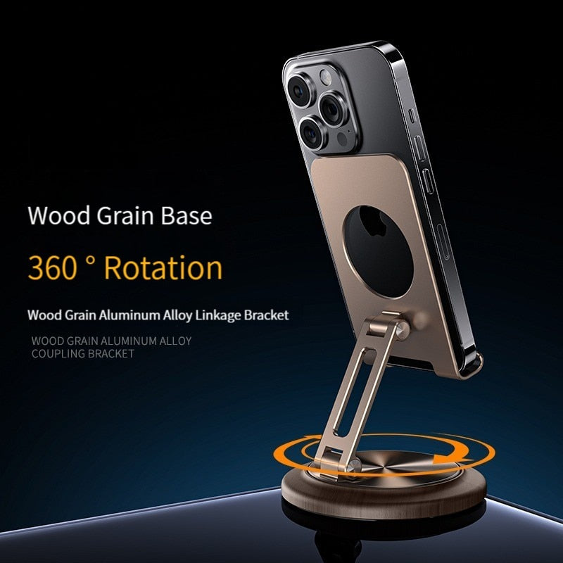 BowLift | 360 Rotating Wooden Foldable Universal Phone Holder