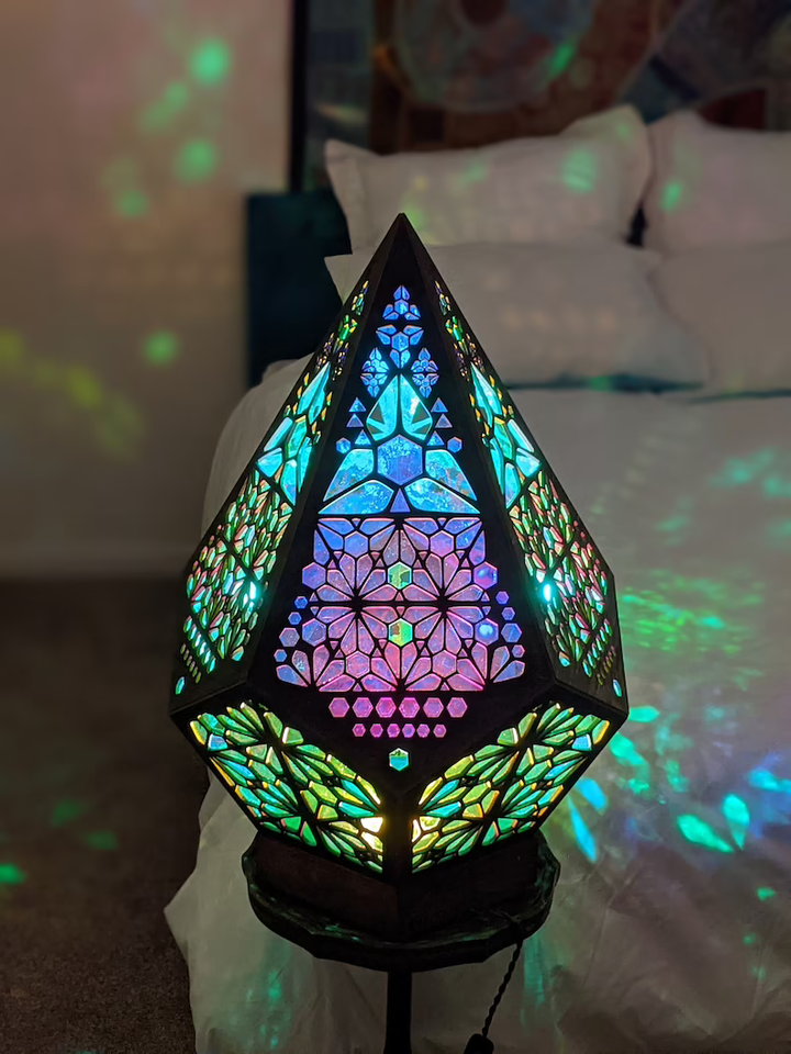 Stained Glass Style LED Table Lamp - LumiAura | Bowlift