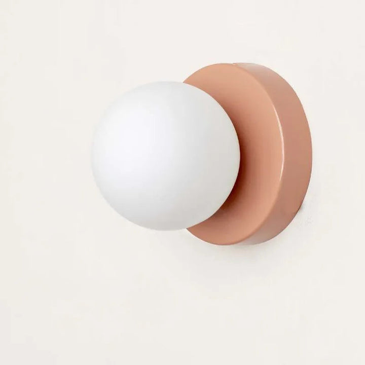 BowLift | LumiGlobe - Modern Wall Lamp with Glass Block in Mid-Century Style