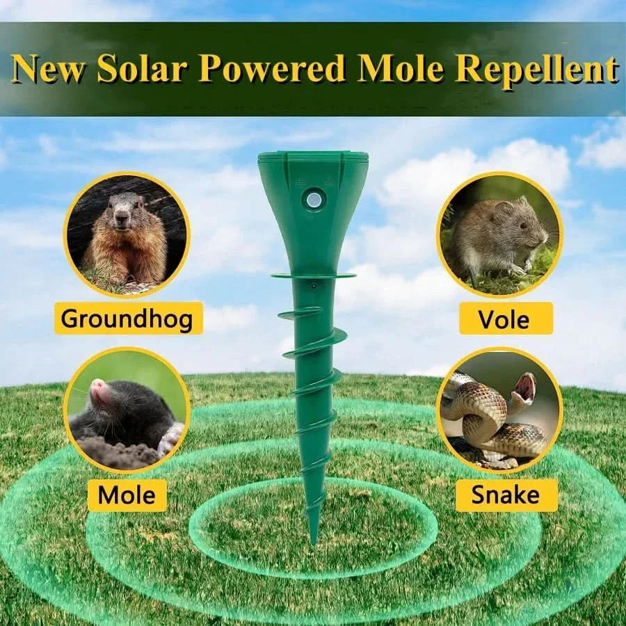 BowLift | SOLAR MOLE REPELLER – Solar-powered mole repellent with 3 vibration modes & IP65 for effective garden protection