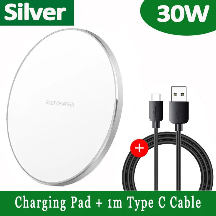 BowLift | 30W Fast Wireless Charging Pad | Premium USB-C MagSafe Charger for Apple iPhone, Samsung & Android