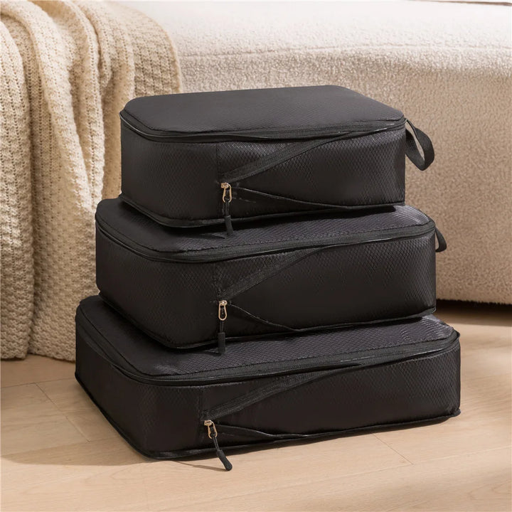 BowLift | Travel Organizer Set PackNest 3-in-1 | Compressible & Waterproof Luggage Bags | Nylon Suitcase Organizer | Portable & Lightweight
