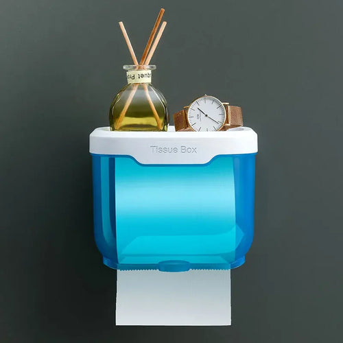 BowLift | Wall-Mounted Toilet Paper Holder | With Shelf & Waterproof Box | Modern & Space-Saving