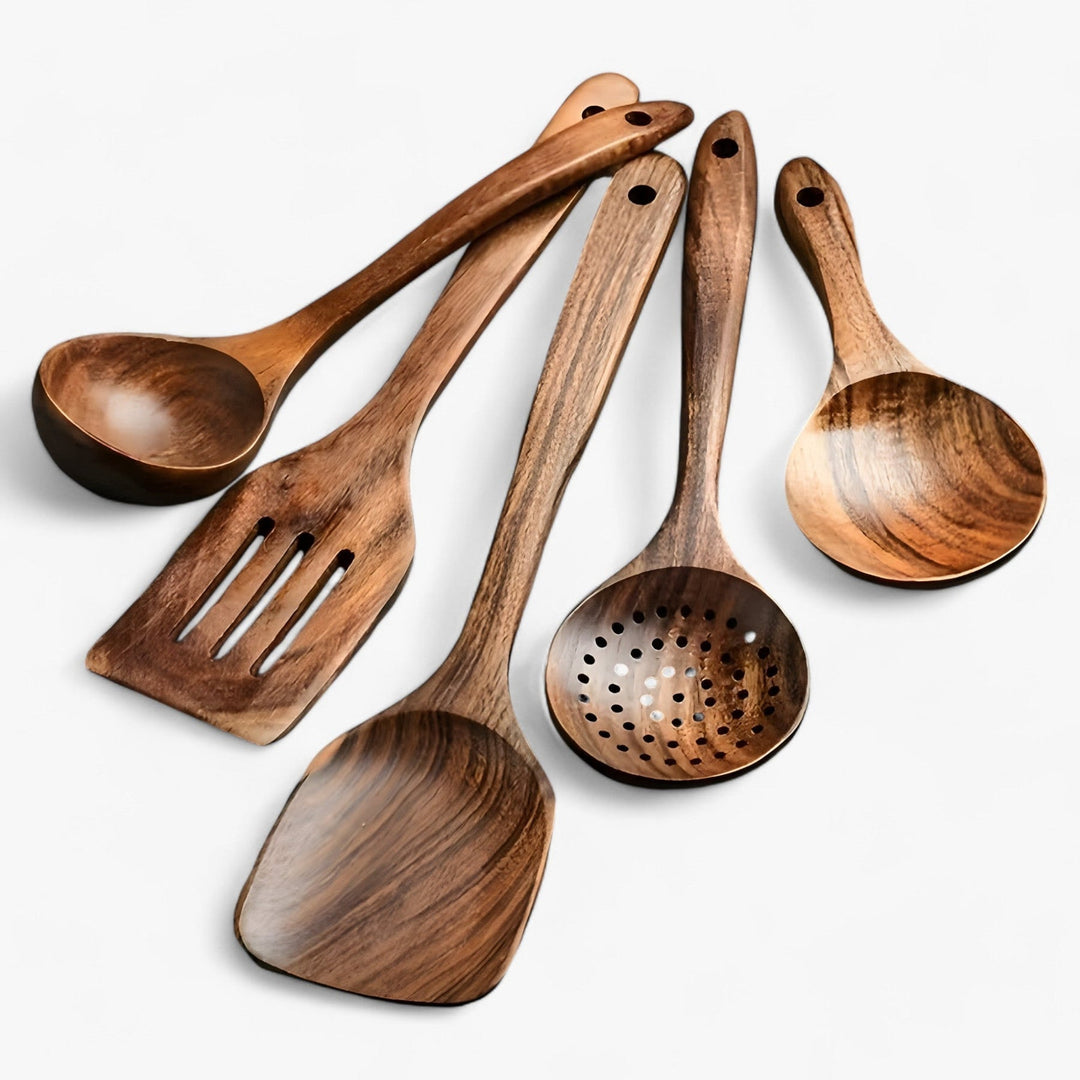 BowLift | EcoWood Kitchen Utensils Set made of Wood with 10 Pieces