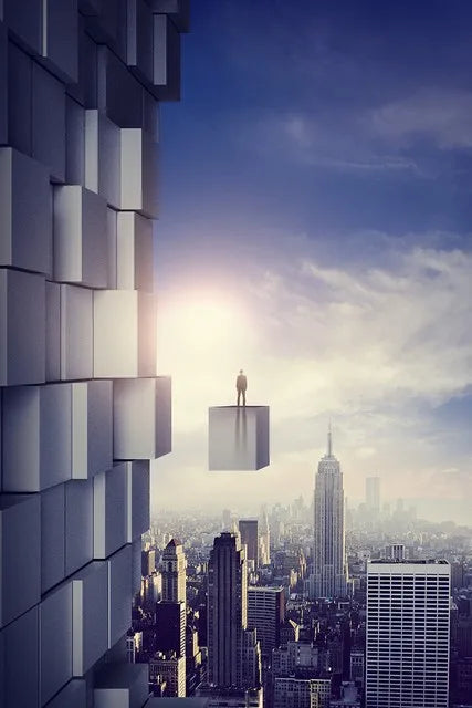 Modern Geometric Architectural Landscapes Wall Art Fine Art Canvas Prints Pictures For Studio Home Office Foyer Inspirational Art Decor | Bowlift