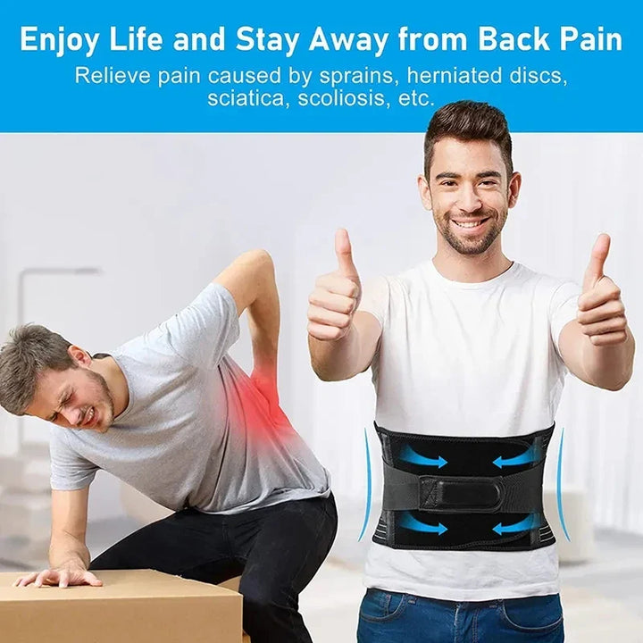 BowLift | Back Support Belt OrthoFlexa | 360° Lumbar Support with Memory Aluminum & Steel Springs | Breathable & Invisible under Clothing