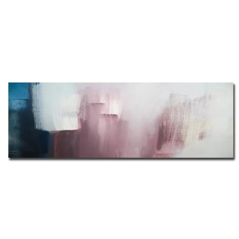 Wide Format Abstract Shades Of Blue Mauve Purple Wall Art Fine Art Canvas Print Modern Picture For Above The Sofa Big Picture For Above The Bed | Bowlift