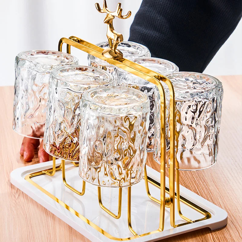 BowLift | Glacio Glass Cup Holder - Glass Party Holder with Reindeer Design for Luxurious Whisky Experience