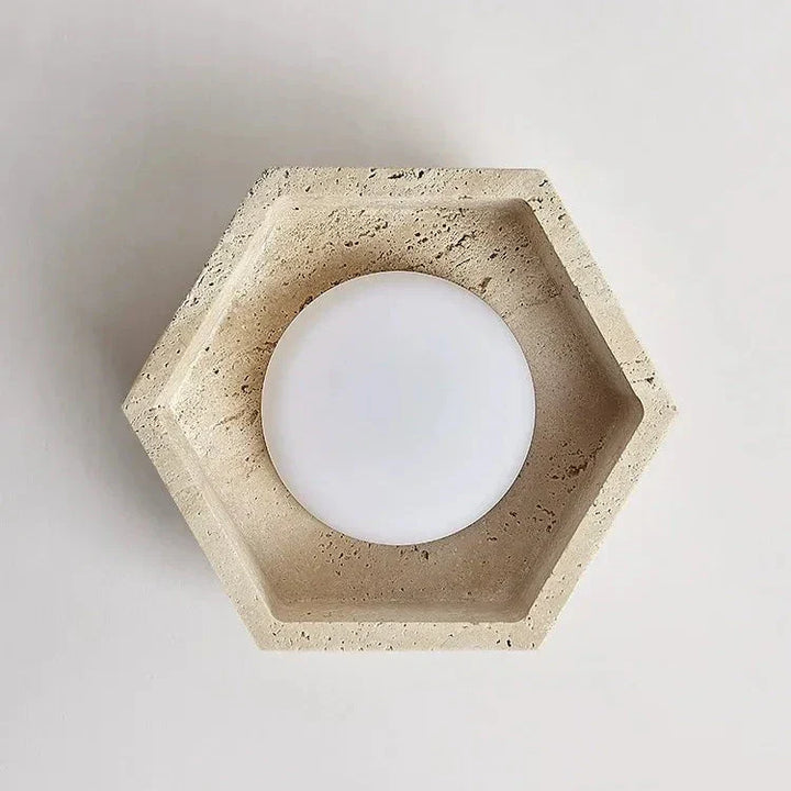 BowLift | Wabi Sabi Travertine LED Ceiling Lamp