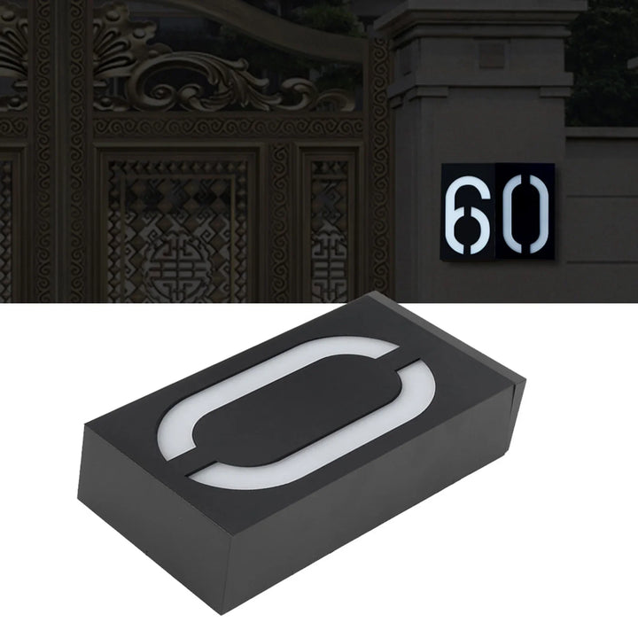 BowLift | Numelux Solar House Number Light | LED Illuminated | Weatherproof IP55 | Automatic Light in Darkness