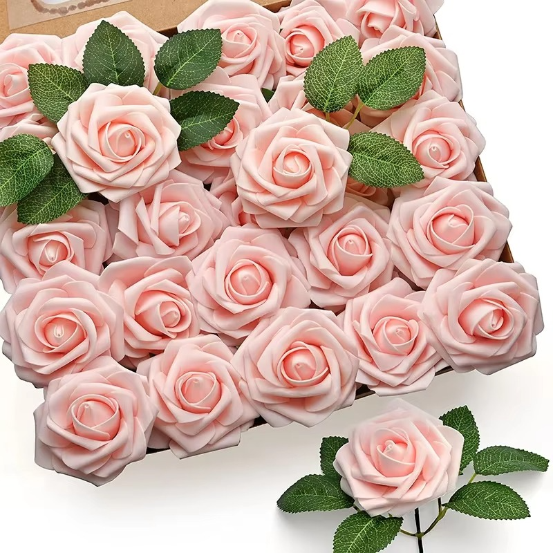 BowLift | Realistic Red Artificial Roses with Stems (Pack of 25/10)