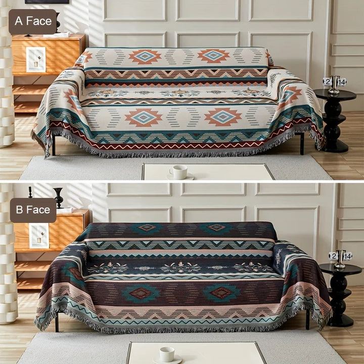 BowLift | Sofa blanket EthnoLoom | Reversible & Dustproof | Pet friendly | Universal for all seasons