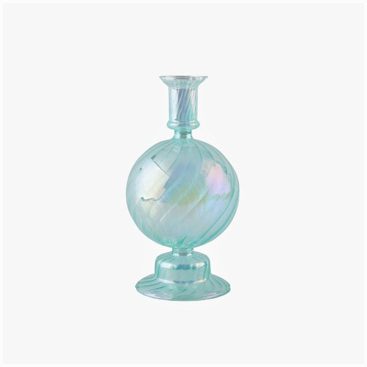 Ribbed Glass Candleholders - Mermaid | Bowlift