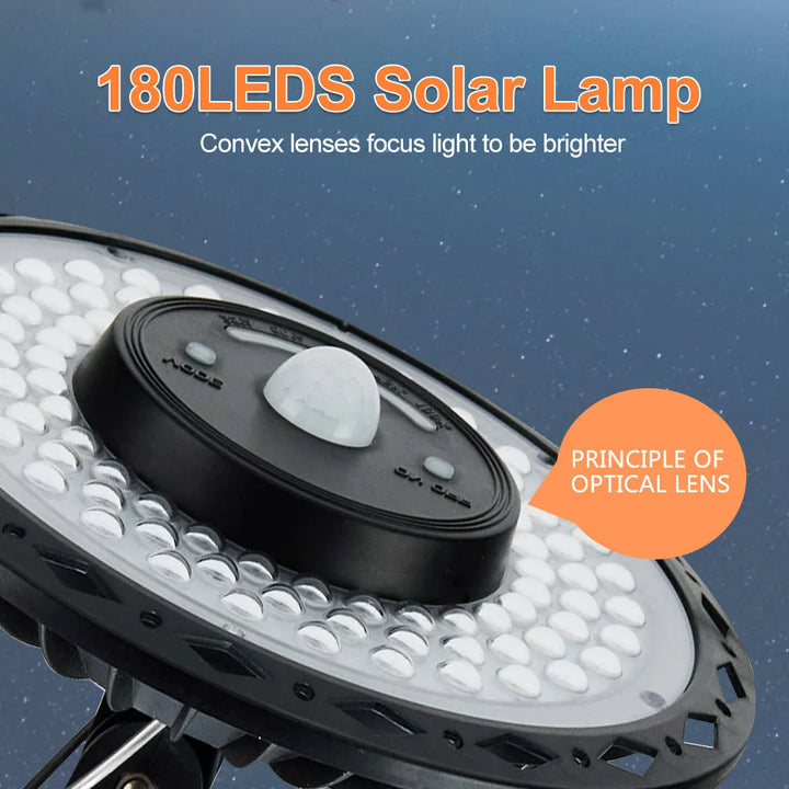 BowLift | SolarHalo | 228 LED Solar Ceiling Lamp | 360° Light Angle | With Remote Control & Motion Sensor | 4400mAh Battery