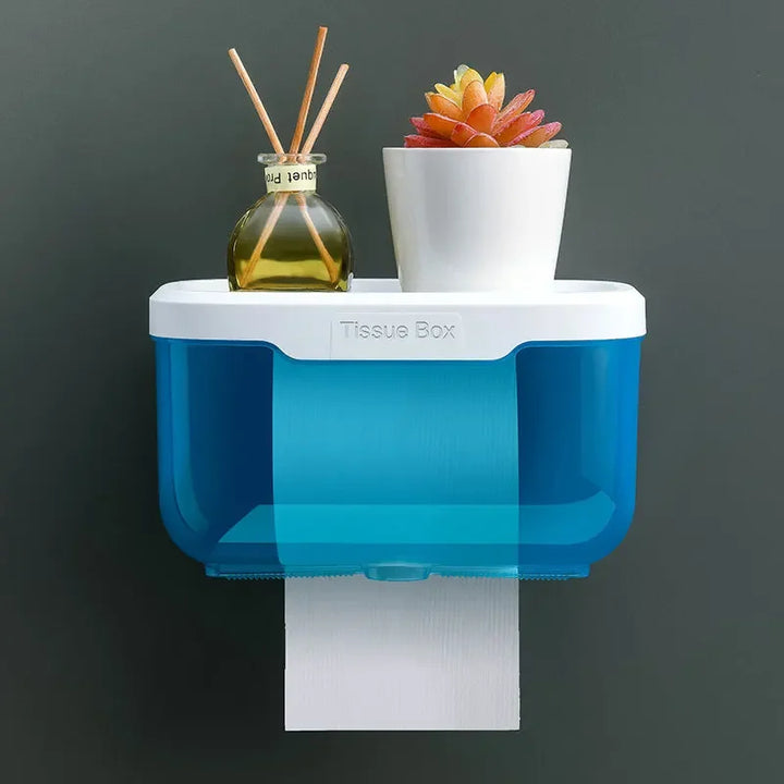 BowLift | Wall-Mounted Toilet Paper Holder | With Shelf & Waterproof Box | Modern & Space-Saving