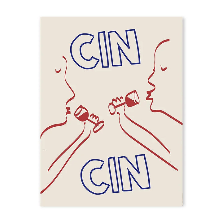 Cin Cheers Wall Art – Aesthetic Cocktail Poster Print | Bowlift