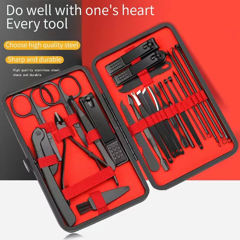 BowLift | 16-Piece Stainless Steel Manicure and Pedicure Grooming Set