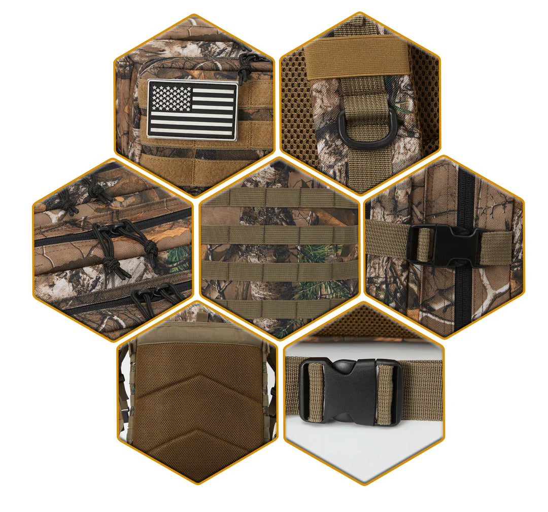BowLift | TACTICO45 45 L Outdoor Rucksack | Molle-System | 3-Day Capacity | Robust & Multifunctional – Black/Khaki/Olive
