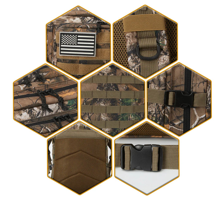 BowLift | TACTICO45 45 L Outdoor Rucksack | Molle-System | 3-Day Capacity | Robust & Multifunctional – Black/Khaki/Olive